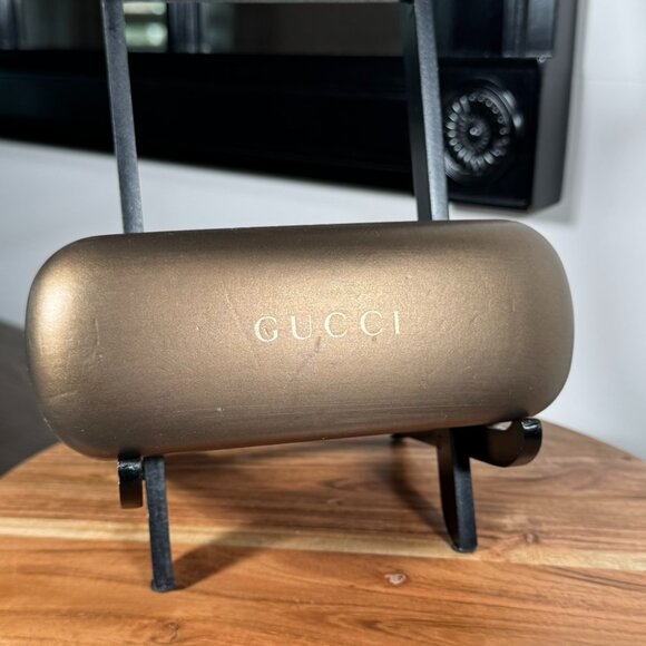 Authentic Gucci Bronze Hard Eyeglass / Sunglass Case Only - Picture 1 of 9
